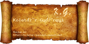 Koletár Gyöngyi névjegykártya